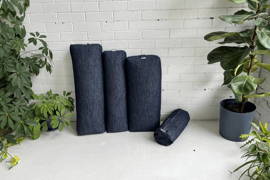 What is a yoga bolster? 4 different size yoga bolsters.