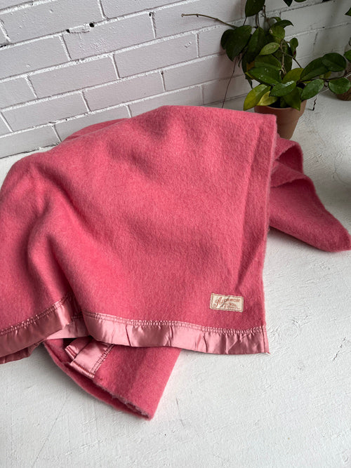 Avonmore Pink Wool Blanket - Gently Used