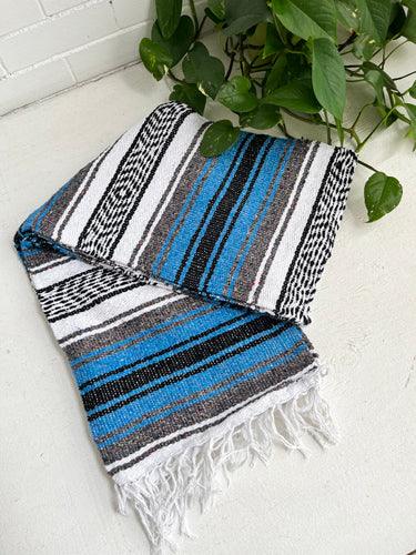 Blue Mexican Blanket for yoga or the beach