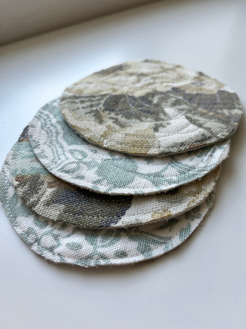 Cute Coasters made with upcycled textiles