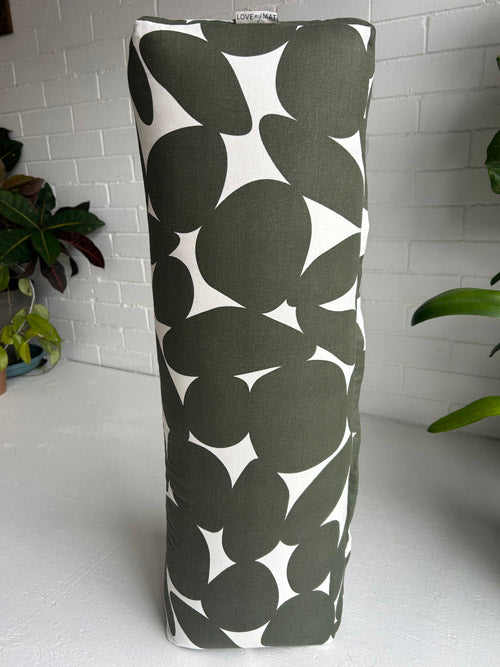 Decorative vase with a geometric pattern on a white surface