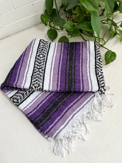 Purple Mexican Falsa Blanket great for restorative yoga