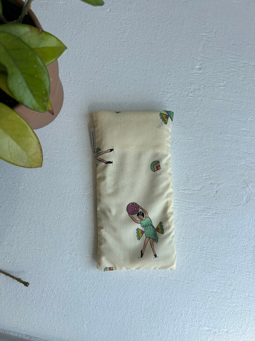 Eye Pillow with a design on a white surface