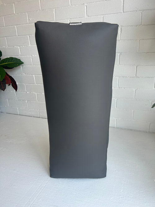 Gray rectangular yoga bolster