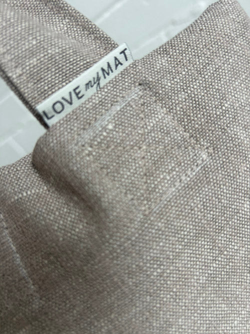 close up of taupe sandbag