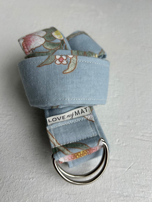 Floral Yoga Strap on white Background